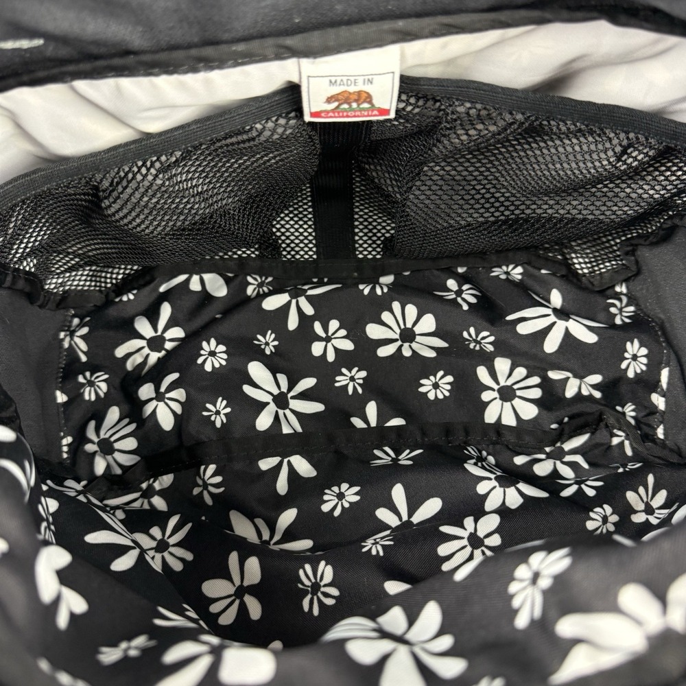 Overland Equipment Messenger Bag Black Floral Canvas Made In Chico USA - Picture 9 of 16